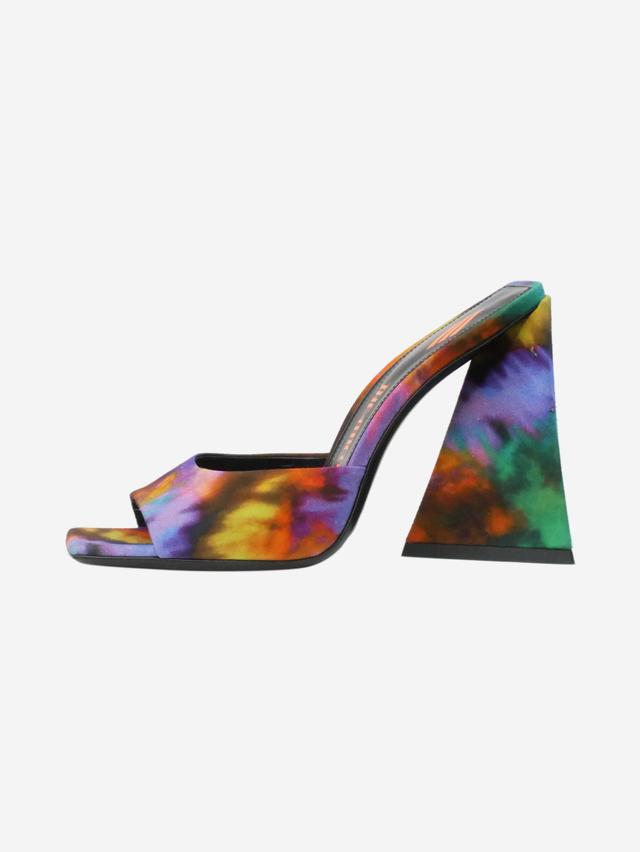 Pre-Loved The Attico Multicoloured satin patterned mules - Size 3.5