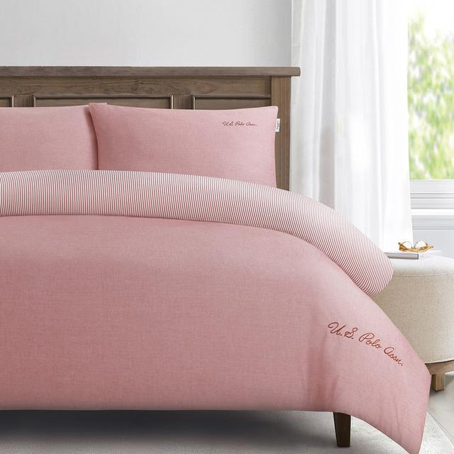 U.S. Polo Assn. Pure Cotton Chambray Duvet Set  Haute Red Superking