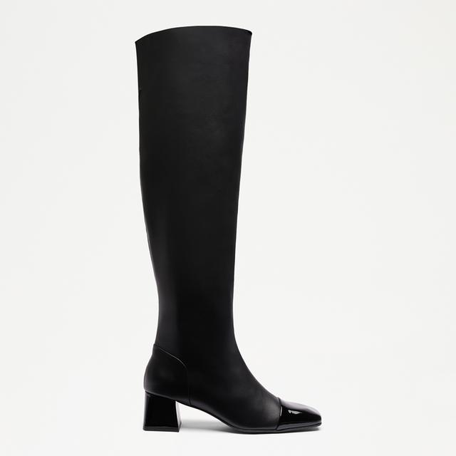 Russell & Bromley Women's Black Thelma High Patent Heeled Tall Boots - Size 9