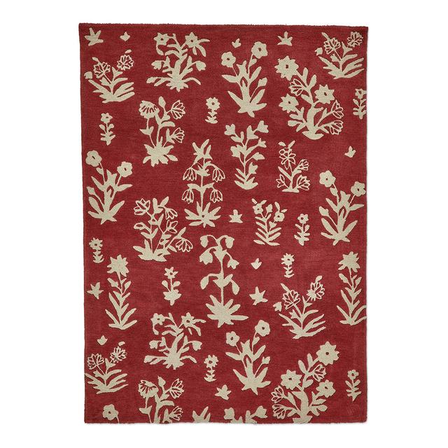 Woodland Glade 146800 170x240cm Rug Damson Red