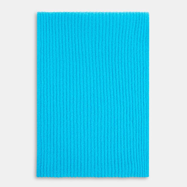WHISTLES Turquoise Wool Blend Rib Scarf