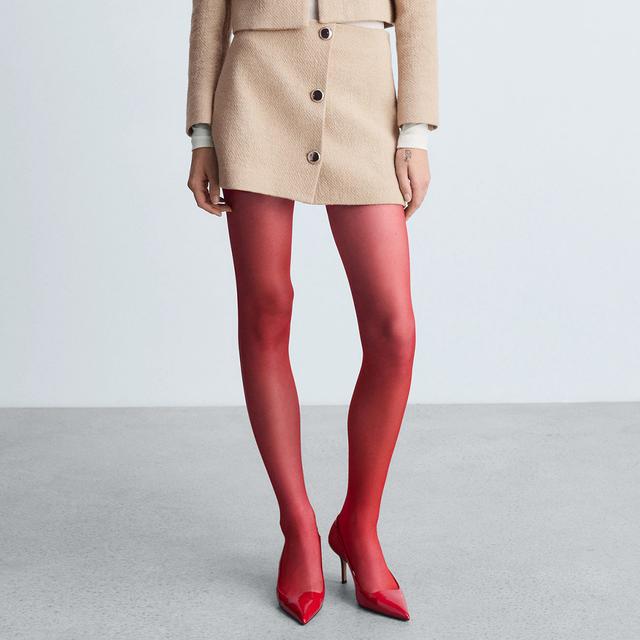 Mango Medium Brown Button Detail Miniskirt - Size 12