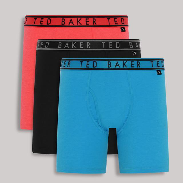 Ted Baker Blue/Orange/Black 3-Pack Cotton Boxer Briefs - Size S