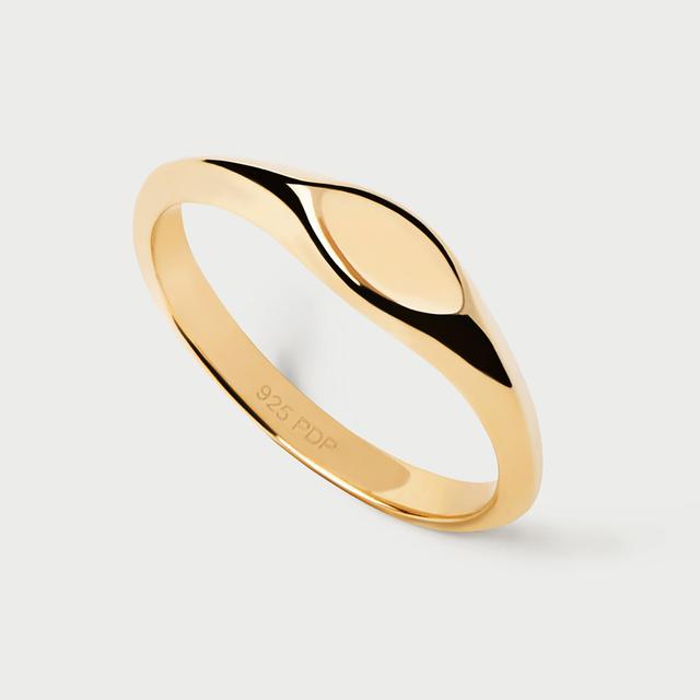 PDPAOLA 18K Gold Plated Duke Stamp Ring - Size O/P
