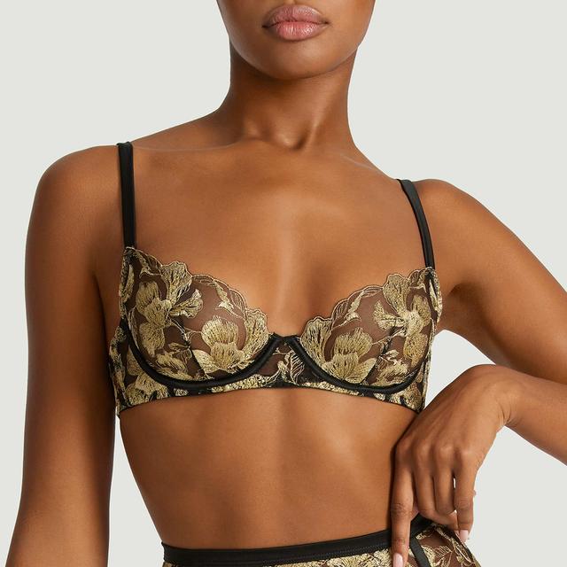 Coco De Mer Gold Oriana Plunge Bra - Size 32C