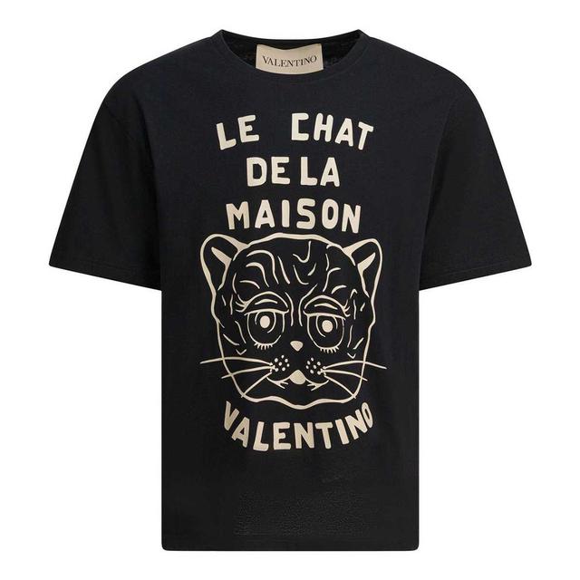 Black Cotone Le Chat De La Maison Graphic T-Shirt