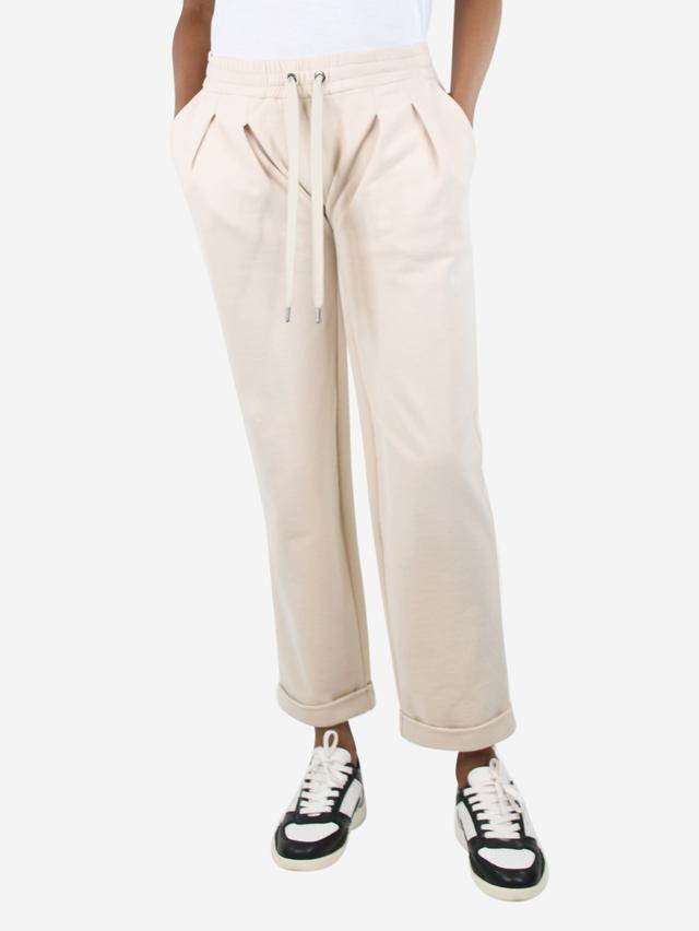Pre-Loved Brunello Cucinelli Cream straight-leg sweatpants - Size S