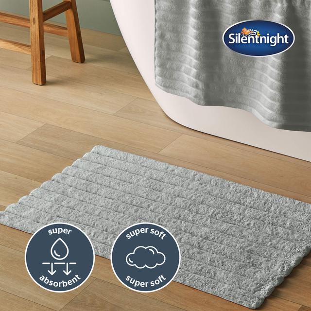 Silentnight Silentnight Ribbed Cotton Bath Mat - Grey - Size Standard
