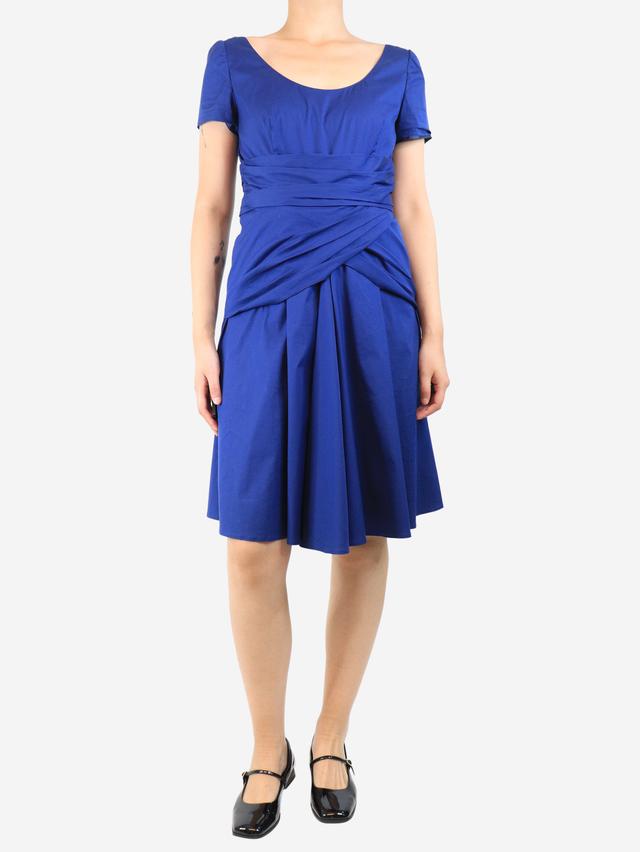 Pre-Loved Prada Blue cotton-blend midi dress - Size 10