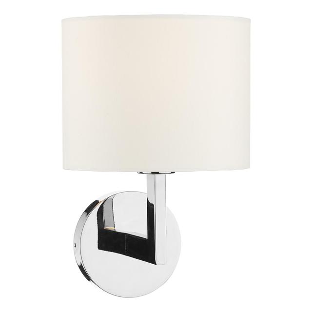 Dar Lighting Ferrara Wall Light Polished Chrome With Shade - Size Large