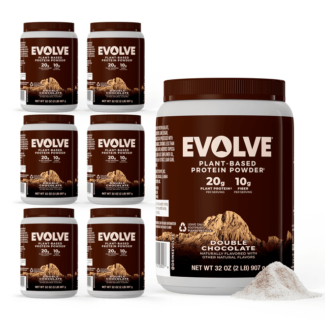 Evolve Protein Powder (1 pound canister), Double Chocolate, 2 pack