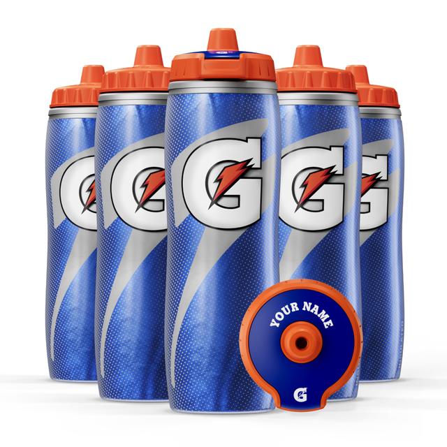 20+ Insulated Squeeze Personalized Water Bottles, 30oz, Blue