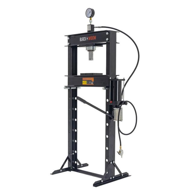 20 Ton Air-Operated Shop Press - Air Over Hydraulic Mechanic Repair Press by Black Widow BD-PRESS-20A