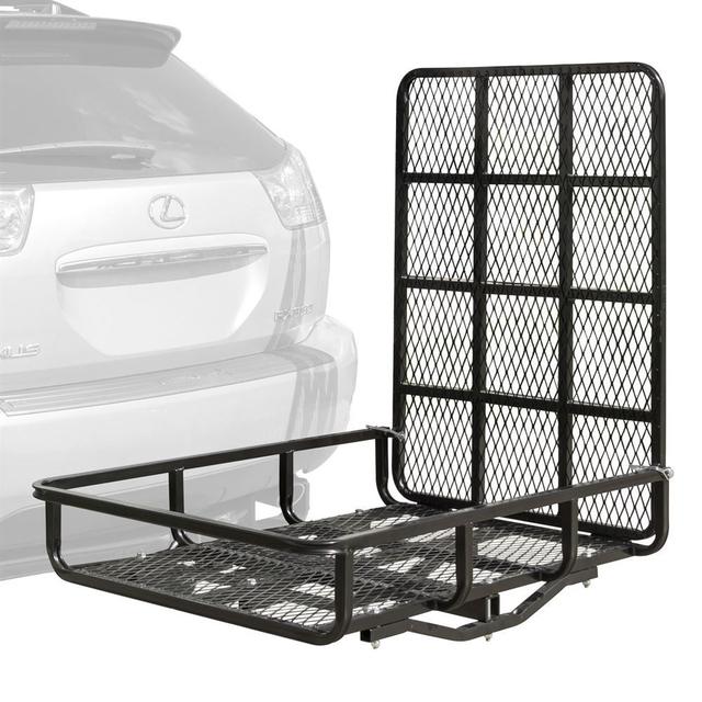 500 lb Capacity 48" Steel Basket Cargo Carrier with Ramp, Hitch-Mounted - by Elevate Outdoor UCC500