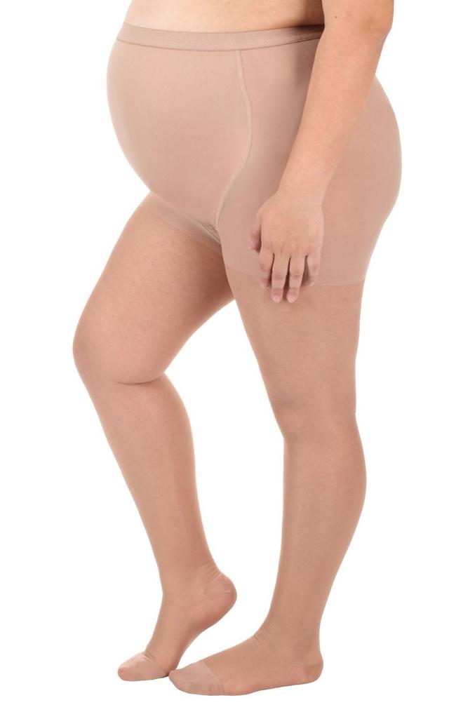 Absolute Support 15-20mmHg Medium Support Nude Queen Women's Sheer Compression Maternity Pantyhose - A811NU5