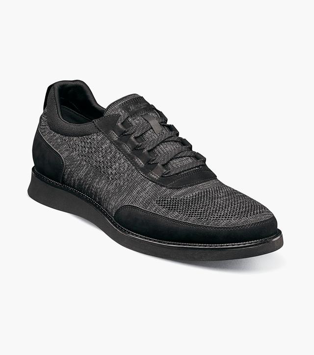 Florsheim Shoes Launch Knit Elastic Lace Moc Toe Slip On Black Size 14