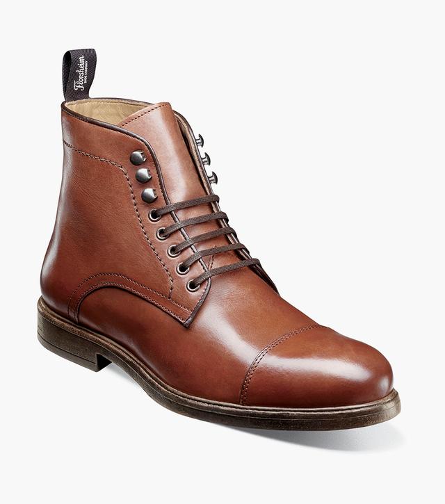 Florsheim Shoes Orlando Cap Toe Lace Up Boot Cognac Size 40