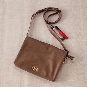 Embroidered Taupe Palmer Crossbody