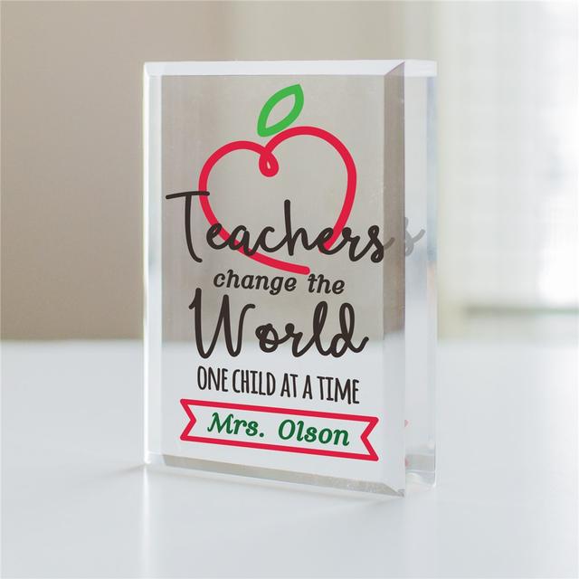 Personalized Teachers Change The World Keepsake