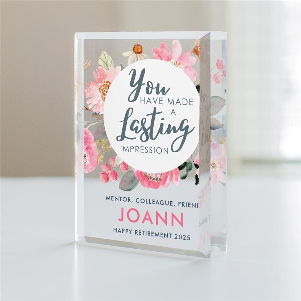 Personalized Floral Lasting Impression Keepsake