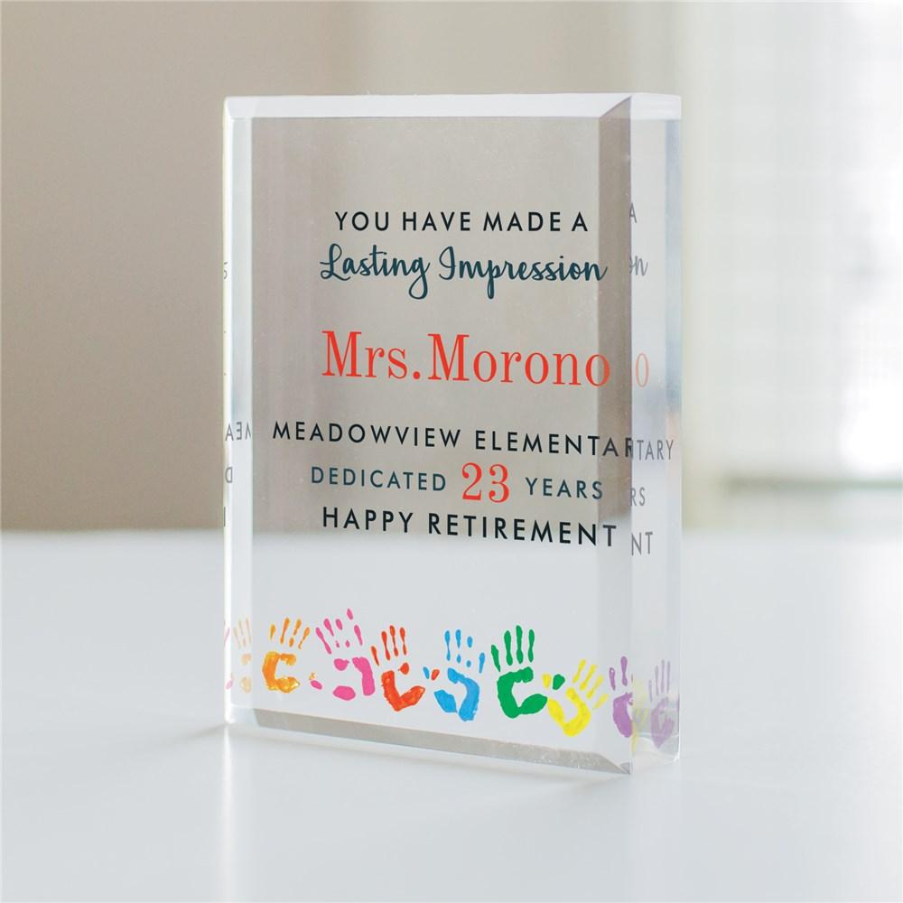 Personalized Lasting Impression Teacher Keepsake