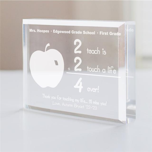 2 Touch A Life 4-ever Teacher Keepsake Paperweight