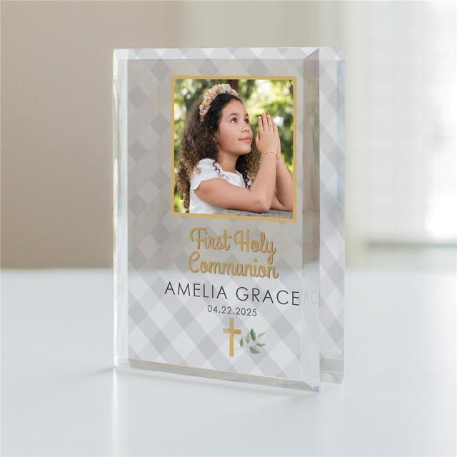 Personalized Plaid Religious Acrylic Keepsake