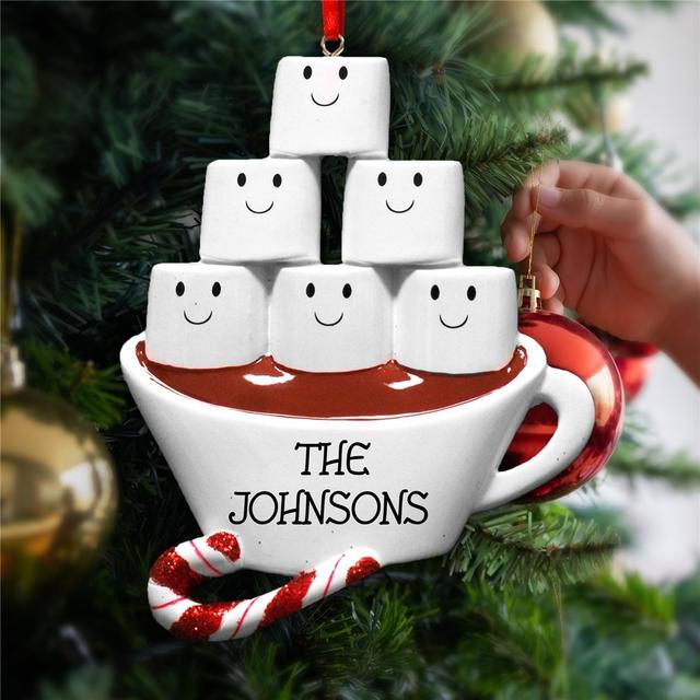 Personalized Marshmallow Family Christmas Ornament