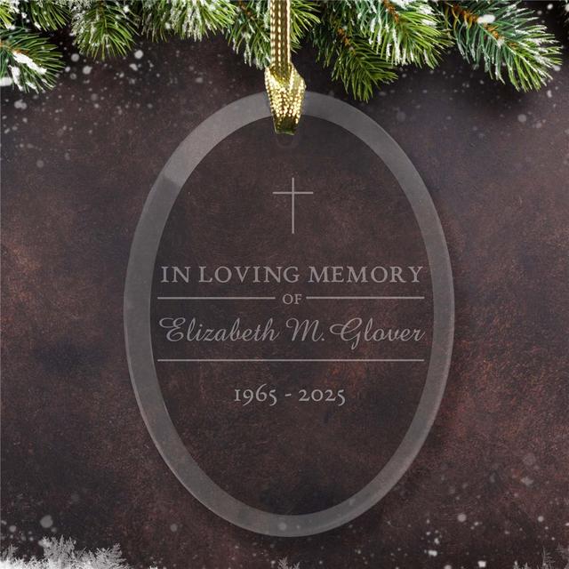 Personalized Loving Memory Memorial Ornament Glass