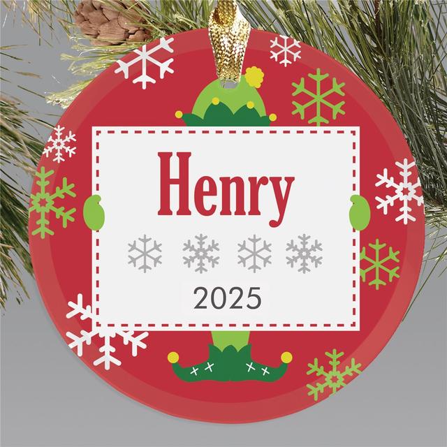 Elf Personalized Christmas Ornament