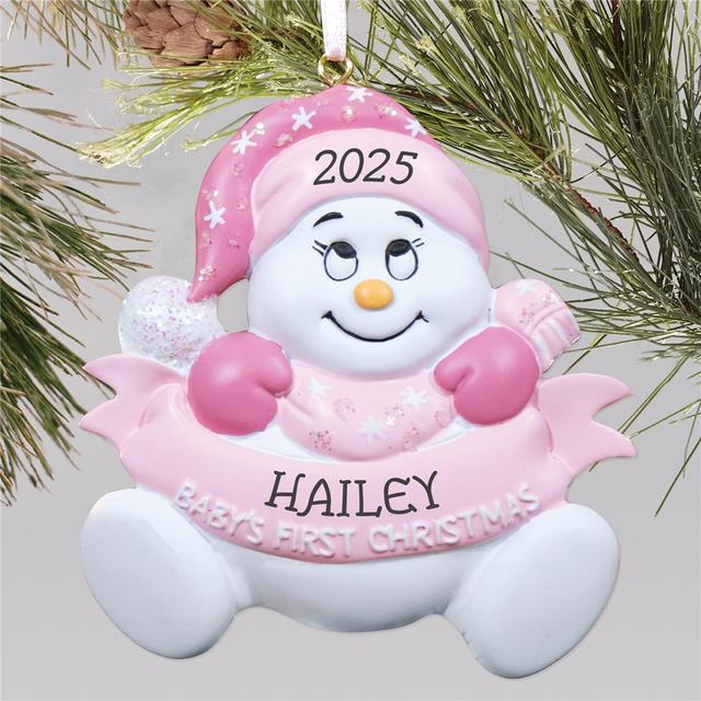 Snowman Girl Baby's First Christmas Ornament