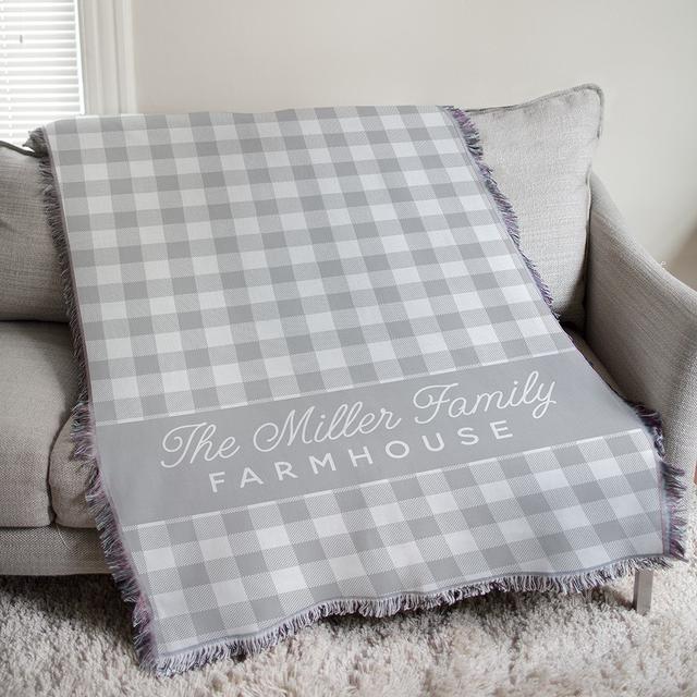 Personalized Farmhouse Plaid 50x60 Afghan Throw