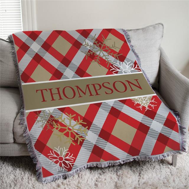 Personalized Dashing Through The Snow 50x60 Afghan Throw