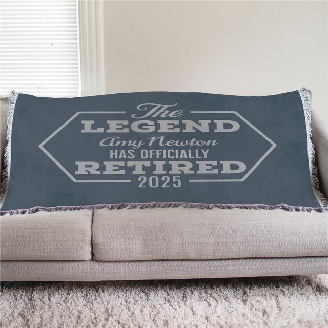 Personalized The Legend Has Retired 50x60 Afghan Throw