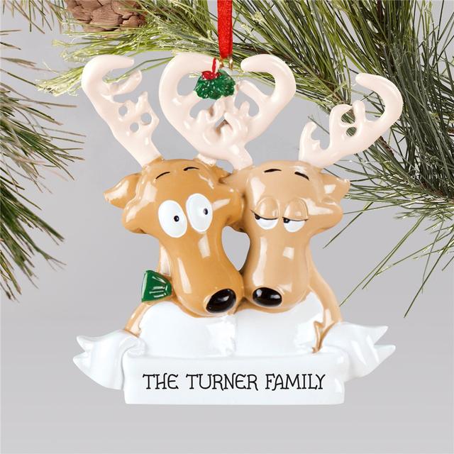 Personalized Reindeer Couple Christmas Ornament