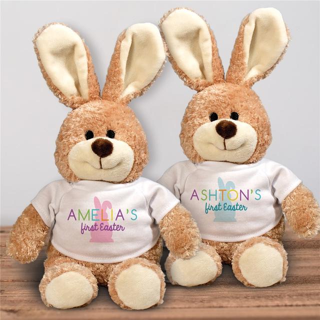 Personalized Colorful My First Easter Stuffed Bunny