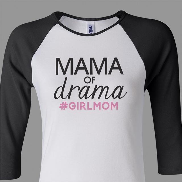 Personalized Mama Of Drama Women's Raglan Shirt