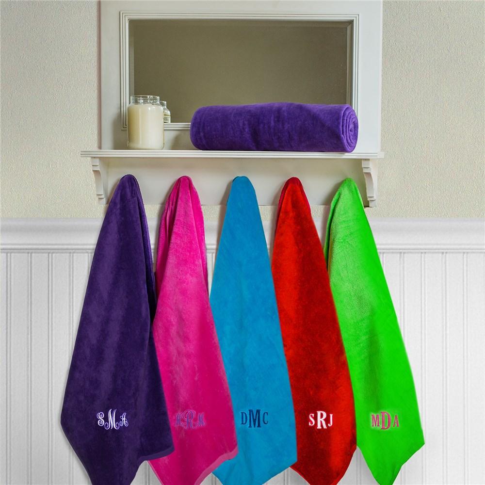 Embroidered Monogram Beach Towel