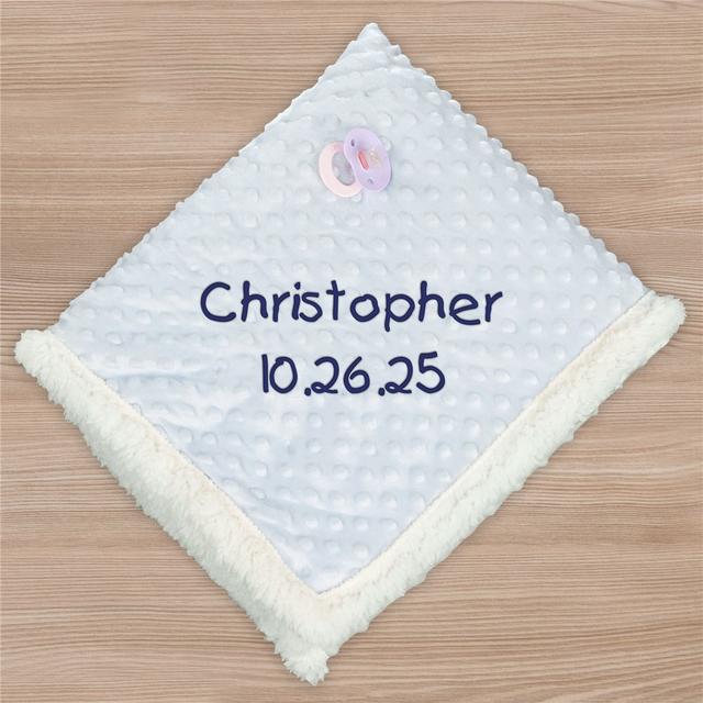 Embroidered Baby Name Sherpa Blanket