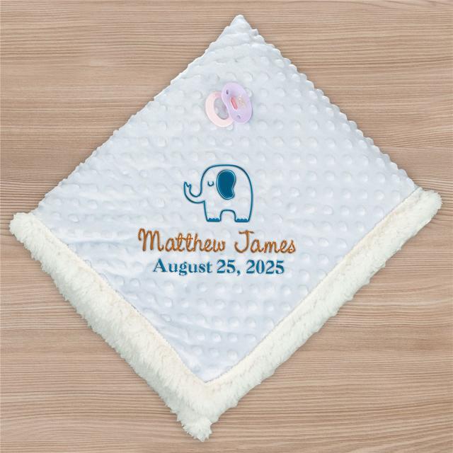 Embroidered Baby Icon Sherpa Blanket