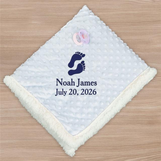 Embroidered Baby Design Sherpa Blanket