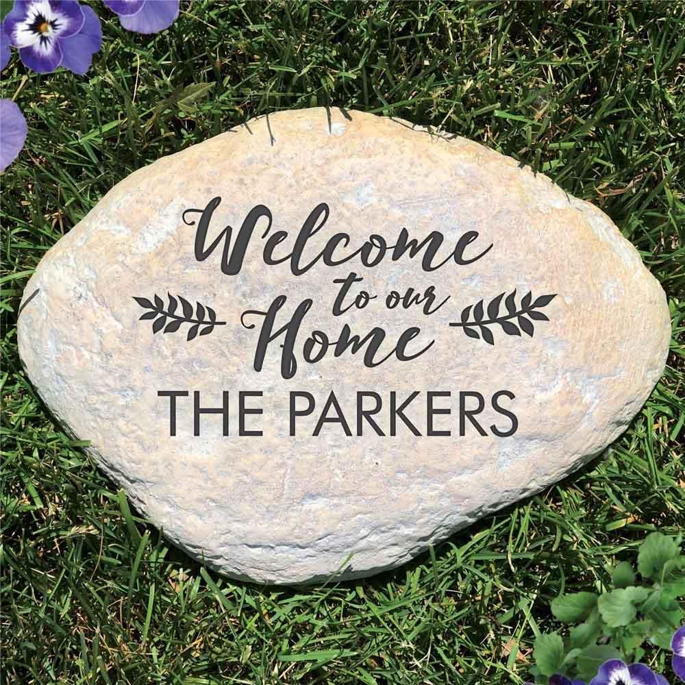 Engraved Welcome to Our Home Garden Stone