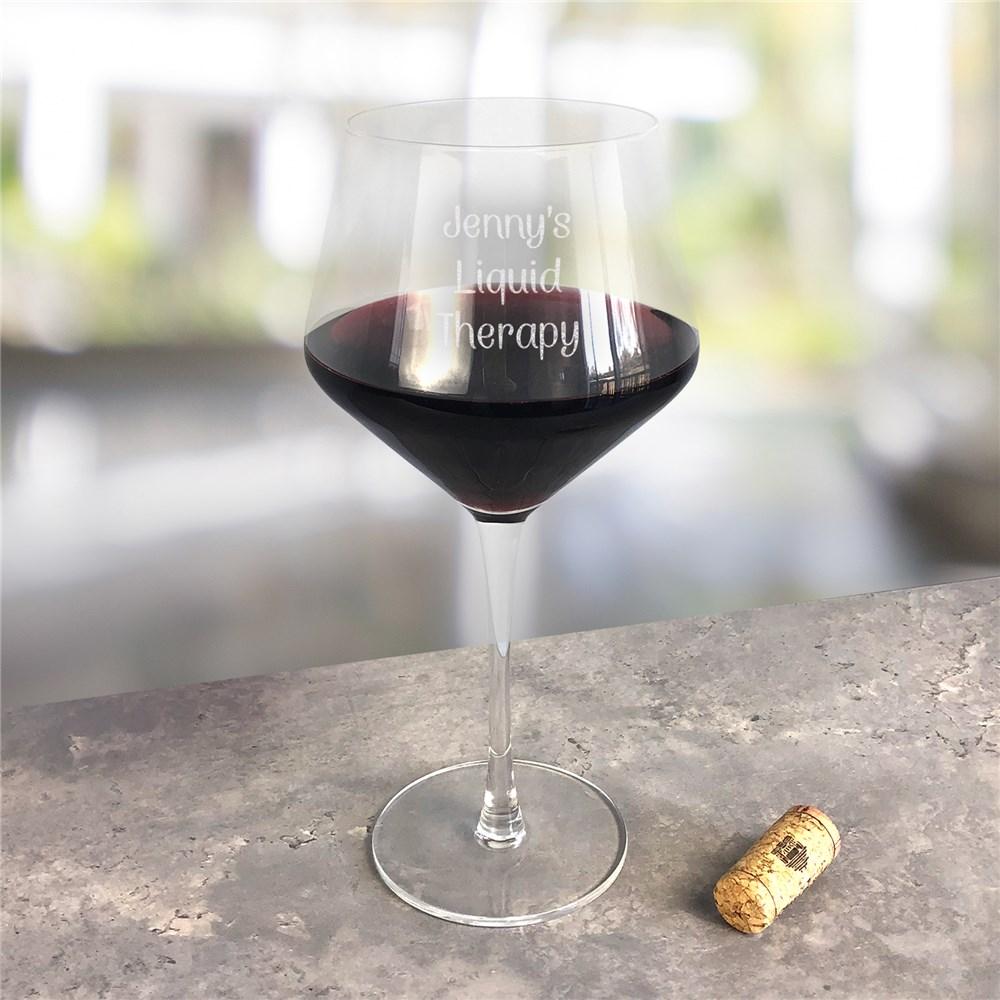 Engraved Any Message Red Wine Estate Glass