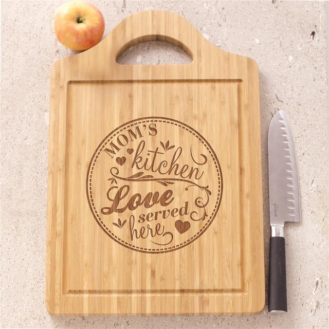 Engraved Mom's Kitchen Cutting Board