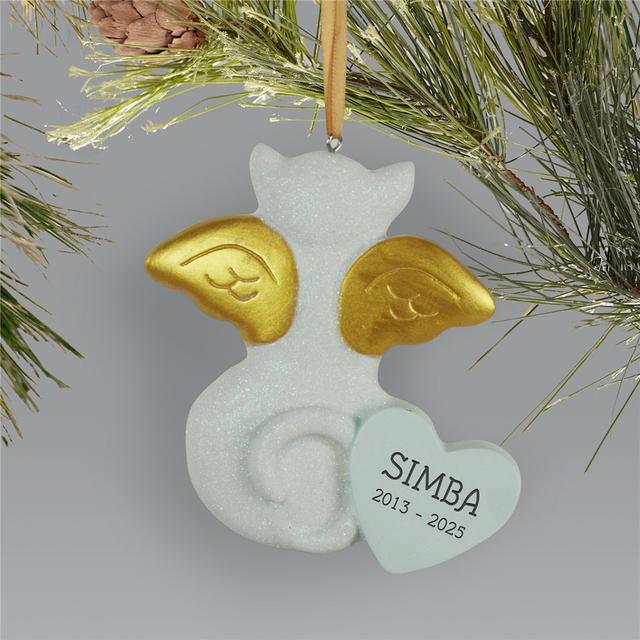 Personalized Angel Memorial Cat Holiday Ornament