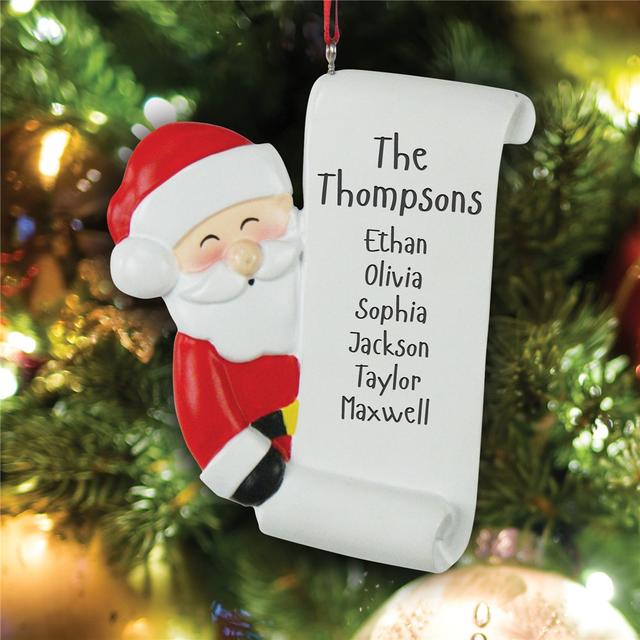 Personalized Santa Holding List Christmas Ornament