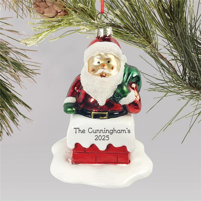 Engraved Santa Chimney Ornament