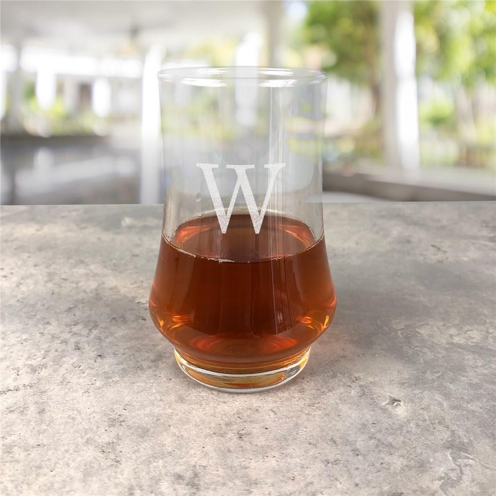 Engraved Initial Kenzie Whiskey Glass