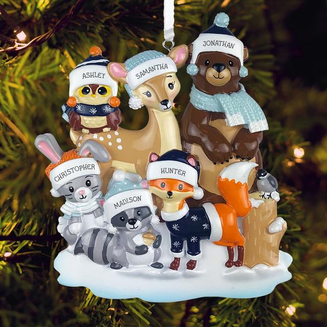 Personalized Woodland Family Ornament