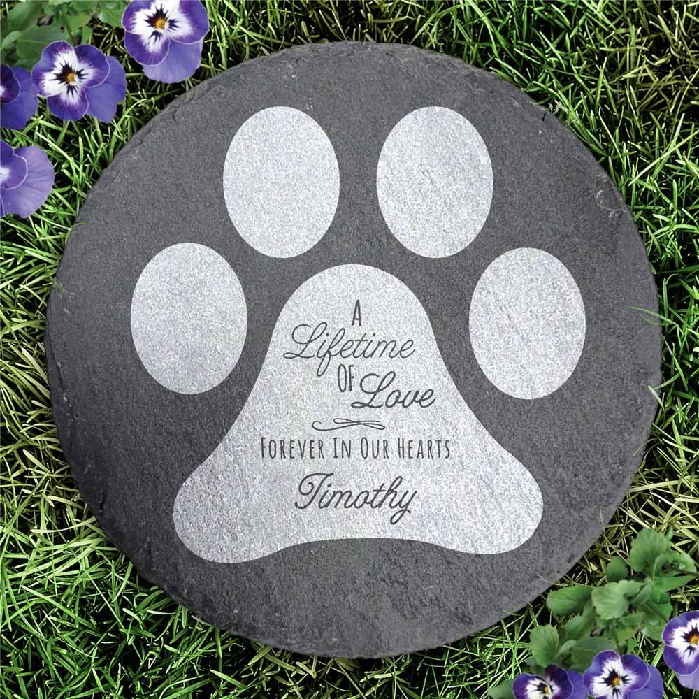 Personalized A Lifetime of Love Round Slate Stone